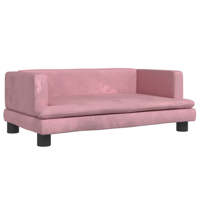 Sofa dla dzieci, różowa, 80x45x30 cm, aksamit