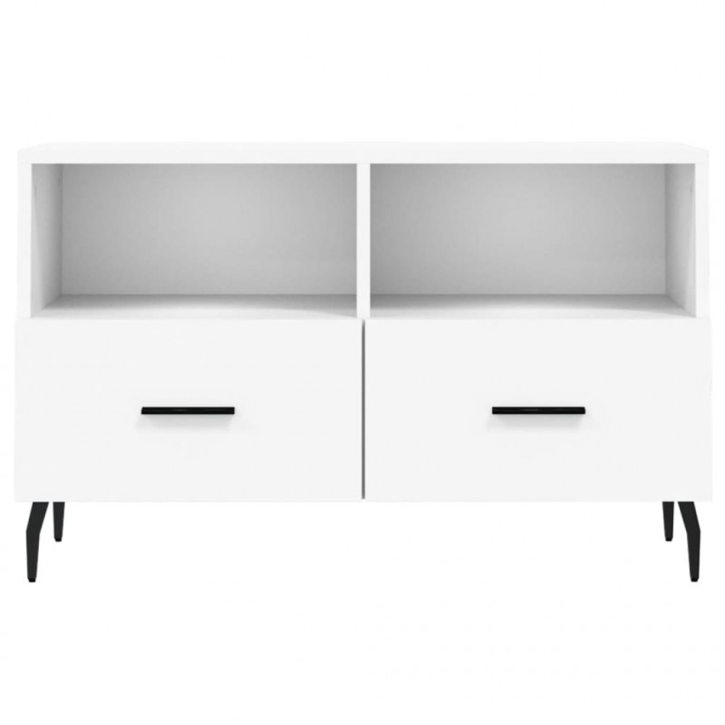 Szafka pod TV, biała, 80x36x50 cm, materiał drewnopochodny