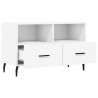 Szafka pod TV, biała, 80x36x50 cm, materiał drewnopochodny