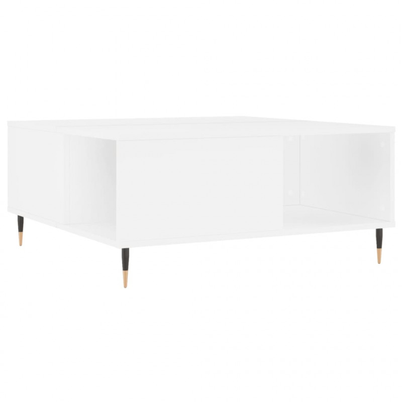 Stolik kawowy, biały 80x80x36,5 cm, materiał drewnopochodny