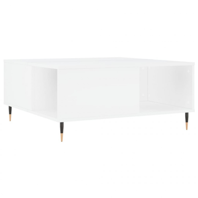 Stolik kawowy, biały 80x80x36,5 cm, materiał drewnopochodny
