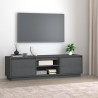 Szafka pod telewizor, szara, 140x35x40 cm, lite drewno sosnowe
