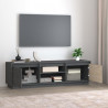 Szafka pod telewizor, szara, 140x35x40 cm, lite drewno sosnowe