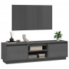 Szafka pod telewizor, szara, 140x35x40 cm, lite drewno sosnowe