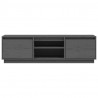 Szafka pod telewizor, szara, 140x35x40 cm, lite drewno sosnowe