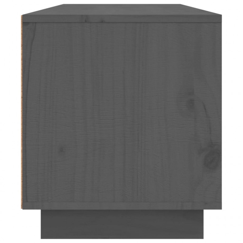 Szafka pod telewizor, szara, 140x35x40 cm, lite drewno sosnowe