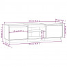 Szafka pod telewizor, szara, 140x35x40 cm, lite drewno sosnowe