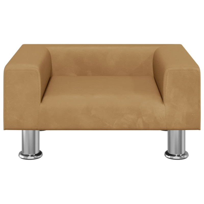 Sofa dla dzieci, brązowa, 50x40x26,5 cm, aksamitna
