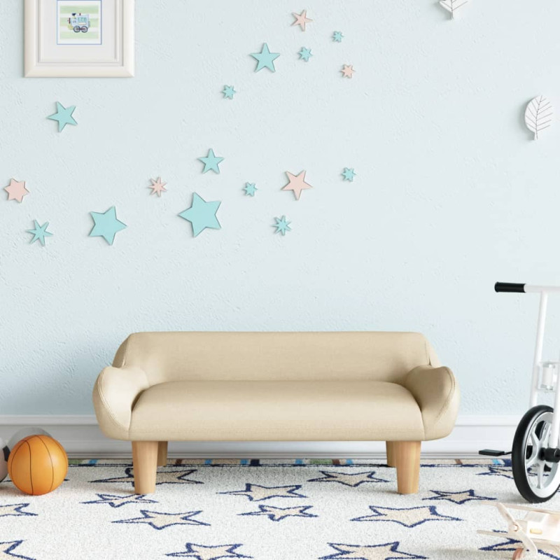 Sofa dla dzieci, kremowa, 70x40x24 cm, obita tkaniną