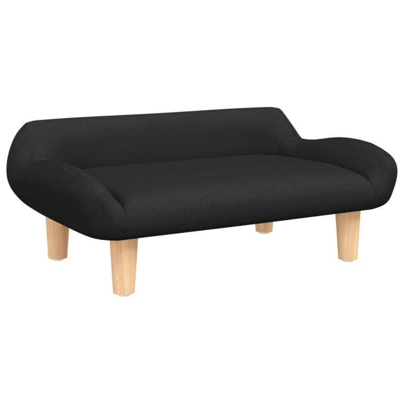 Sofa dla dzieci, czarna, 70x40x24 cm, obita tkaniną