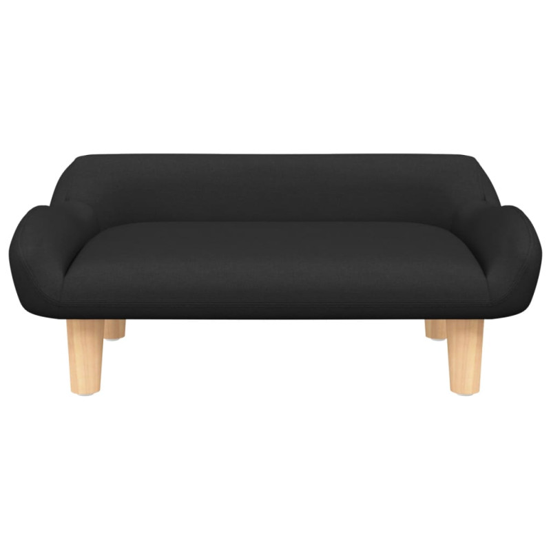 Sofa dla dzieci, czarna, 70x40x24 cm, obita tkaniną