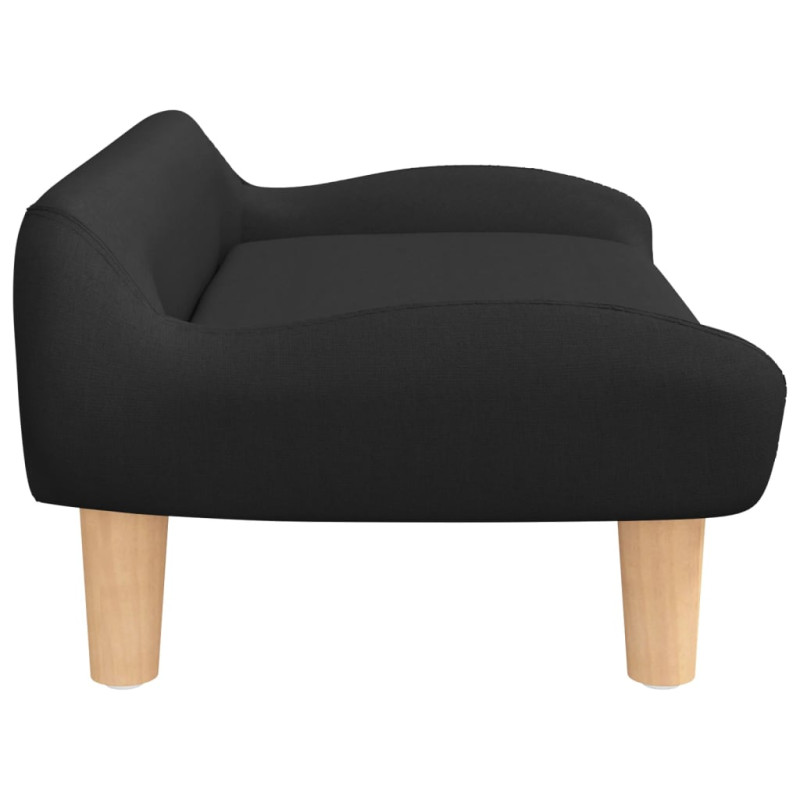 Sofa dla dzieci, czarna, 70x40x24 cm, obita tkaniną