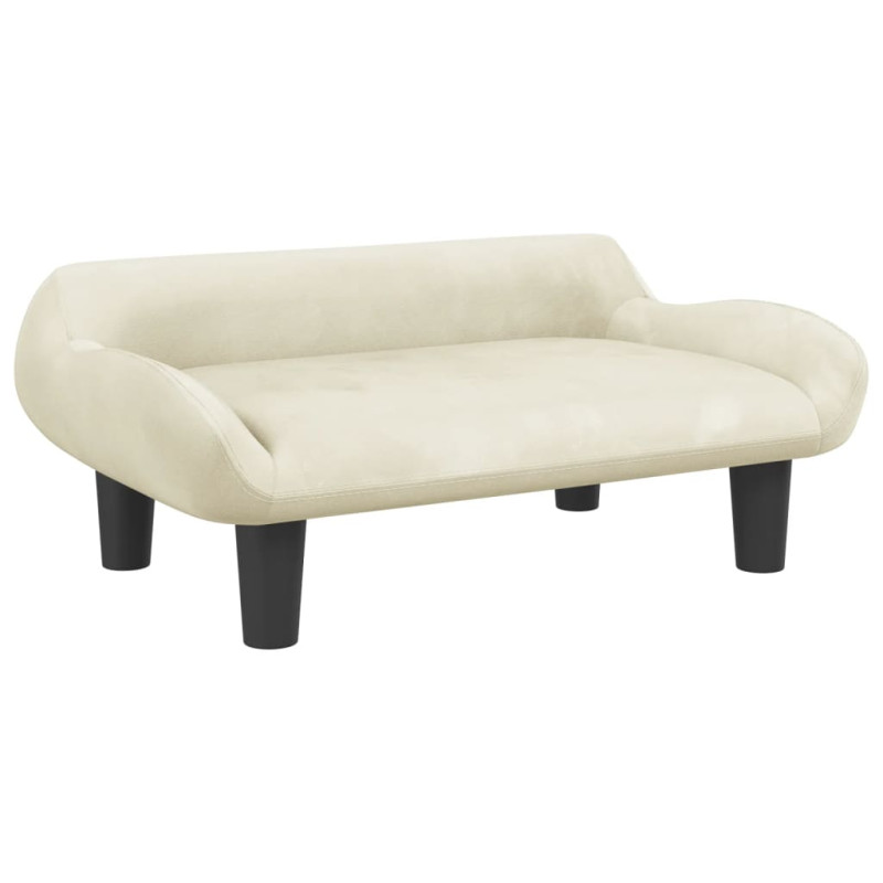 Sofa dla dzieci, kremowa, 70x40x24 cm, aksamit