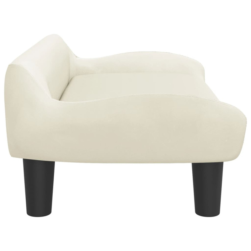 Sofa dla dzieci, kremowa, 70x40x24 cm, aksamit