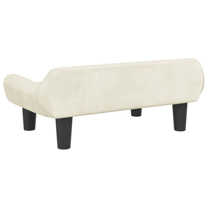 Sofa dla dzieci, kremowa, 70x40x24 cm, aksamit