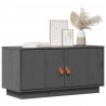 Szafka pod TV, szara, 80x34x40 cm, lite drewno sosnowe