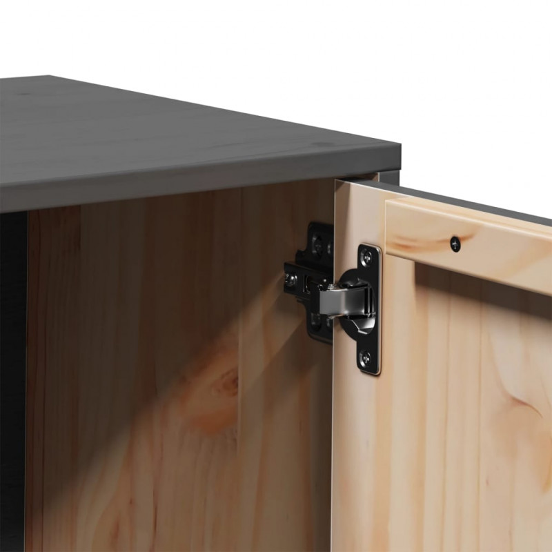 Szafka pod TV, szara, 80x34x40 cm, lite drewno sosnowe