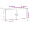 Szafka pod TV, szara, 80x34x40 cm, lite drewno sosnowe