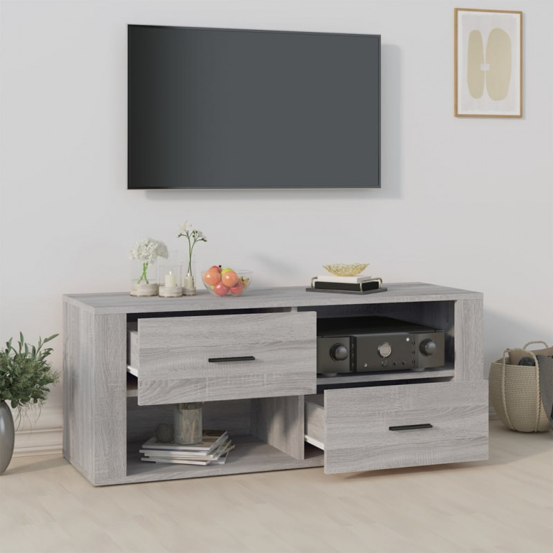 Szafka pod telewizor, szary dąb sonoma, 100x35x40 cm