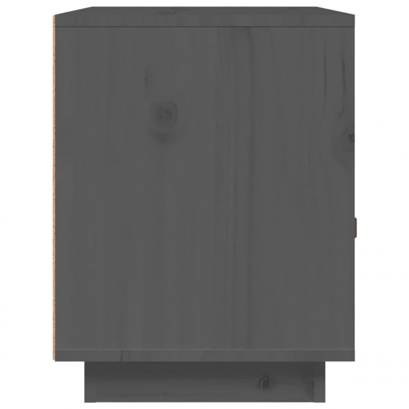 Szafki nocne, 2 szt., szare, 40x34x45 cm, lite drewno sosnowe