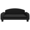 Sofa dla dzieci, czarna, 70x45x30 cm, obita tkaniną