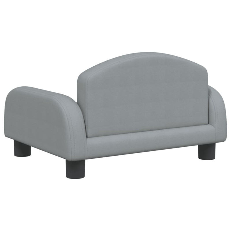 Sofa dla dzieci, jasnoszara, 50x40x30 cm, obita tkaniną