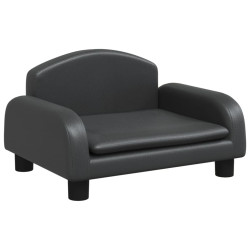 Sofa dla dzieci, czarna, 50x40x30 cm, sztuczna skóra
