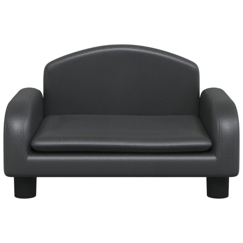 Sofa dla dzieci, czarna, 50x40x30 cm, sztuczna skóra