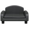 Sofa dla dzieci, czarna, 50x40x30 cm, sztuczna skóra
