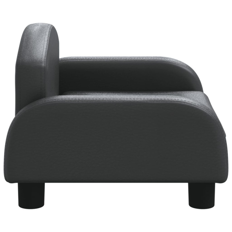 Sofa dla dzieci, czarna, 50x40x30 cm, sztuczna skóra