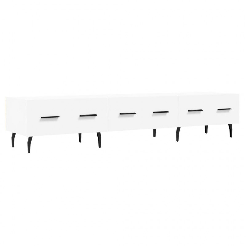 Szafka pod TV, biała, 150x36x30 cm, materiał drewnopochodny