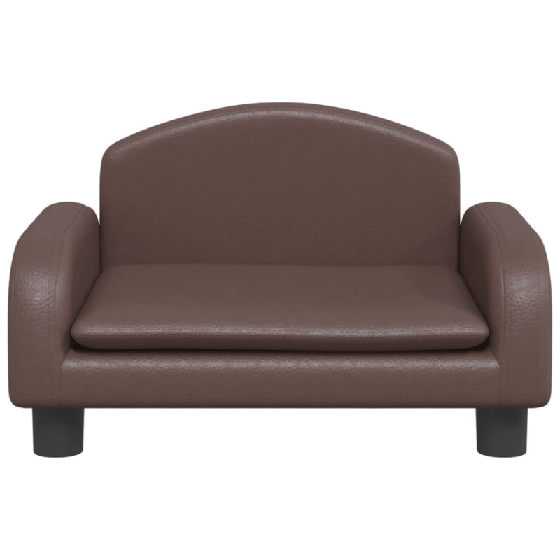 Sofa dla dzieci, brązowa, 50x40x30 cm, sztuczna skóra