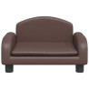 Sofa dla dzieci, brązowa, 50x40x30 cm, sztuczna skóra