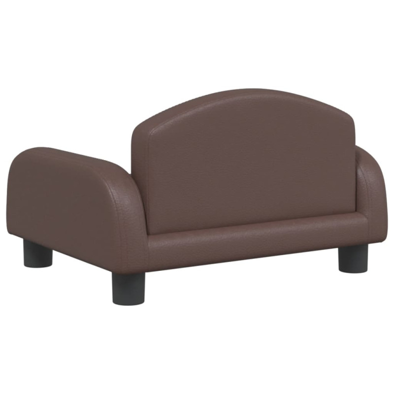 Sofa dla dzieci, brązowa, 50x40x30 cm, sztuczna skóra