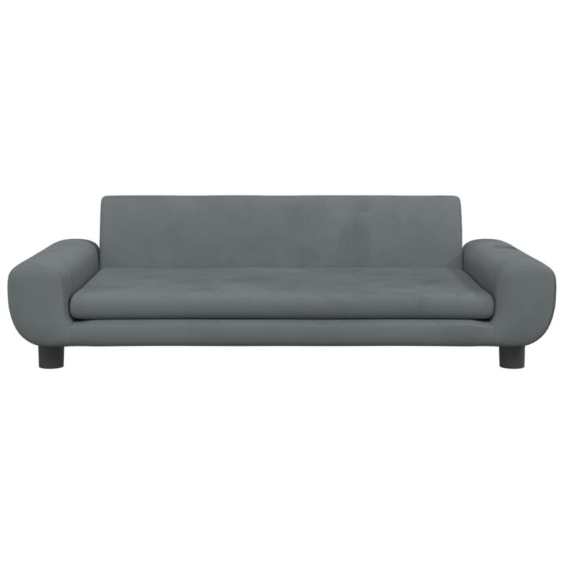 Sofa dla dzieci, ciemnoszara, 100x54x33 cm, aksamit