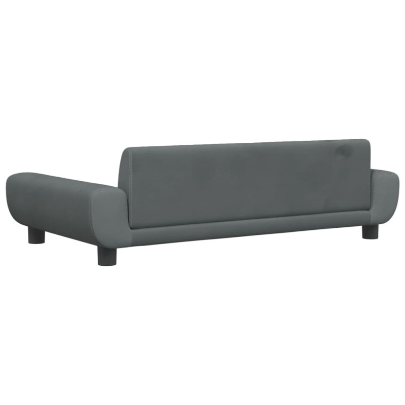 Sofa dla dzieci, ciemnoszara, 100x54x33 cm, aksamit