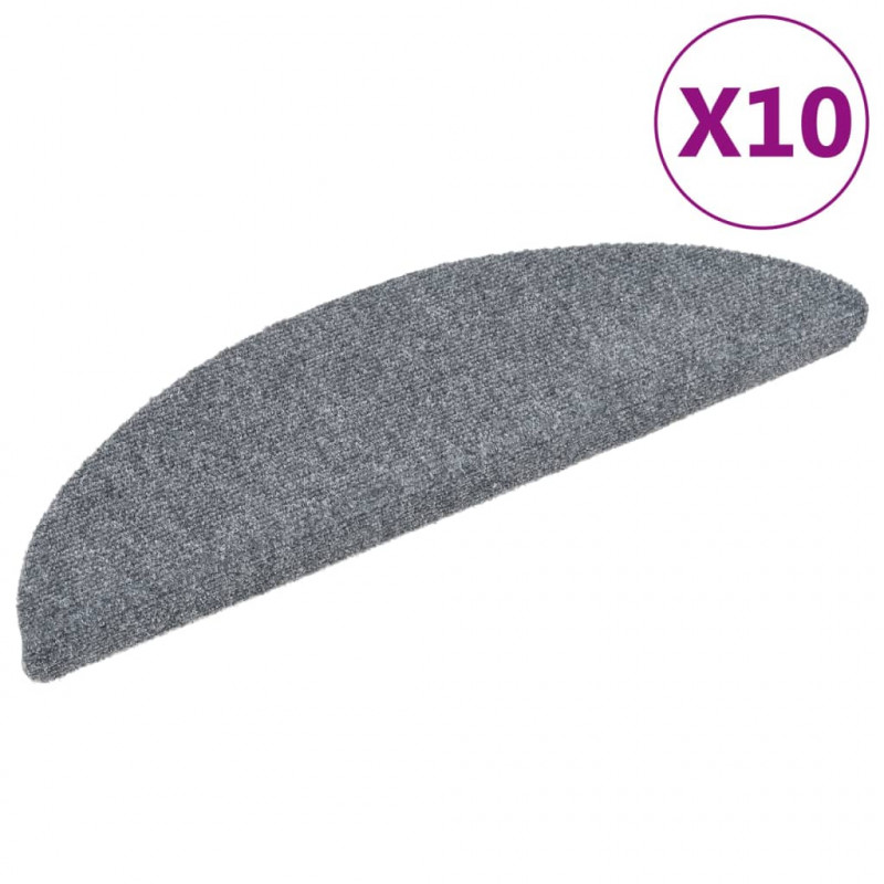 Samoprzylepne nakładki na schody, 10 szt, jasnoszare, 56x17x3cm
