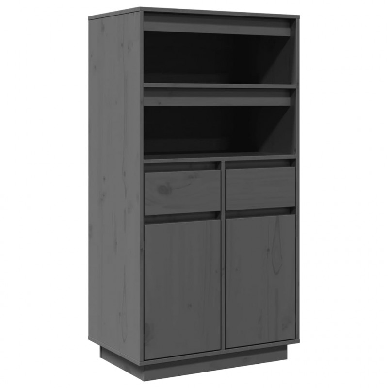 Szafka, szara, 60x40x116,5 cm, lite drewno sosnowe