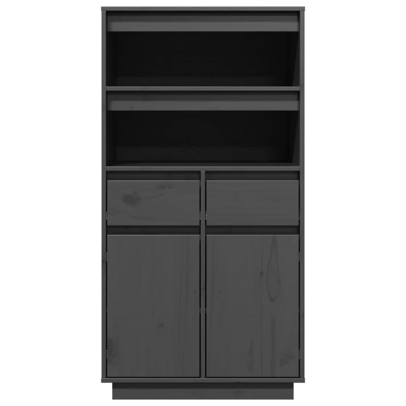 Szafka, szara, 60x40x116,5 cm, lite drewno sosnowe