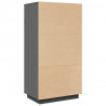 Szafka, szara, 60x40x116,5 cm, lite drewno sosnowe