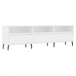 Szafka pod TV, biała, 150x30x44,5 cm, materiał drewnopochodny
