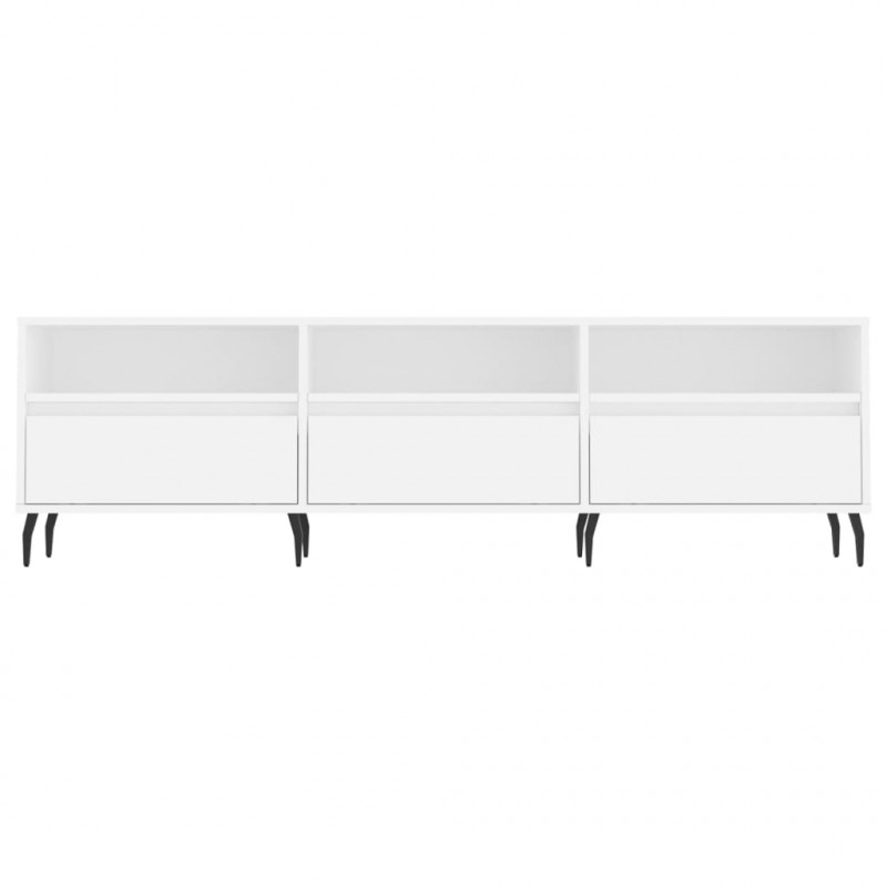 Szafka pod TV, biała, 150x30x44,5 cm, materiał drewnopochodny
