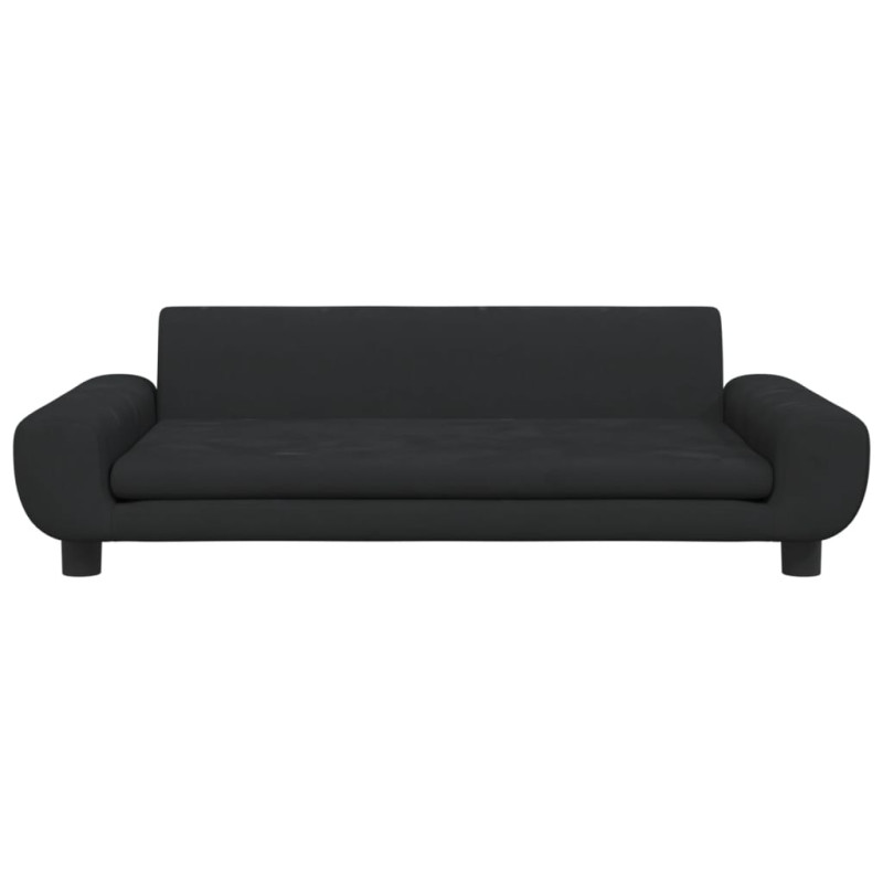 Sofa dla dzieci, czarna, 100x54x33 cm, aksamit
