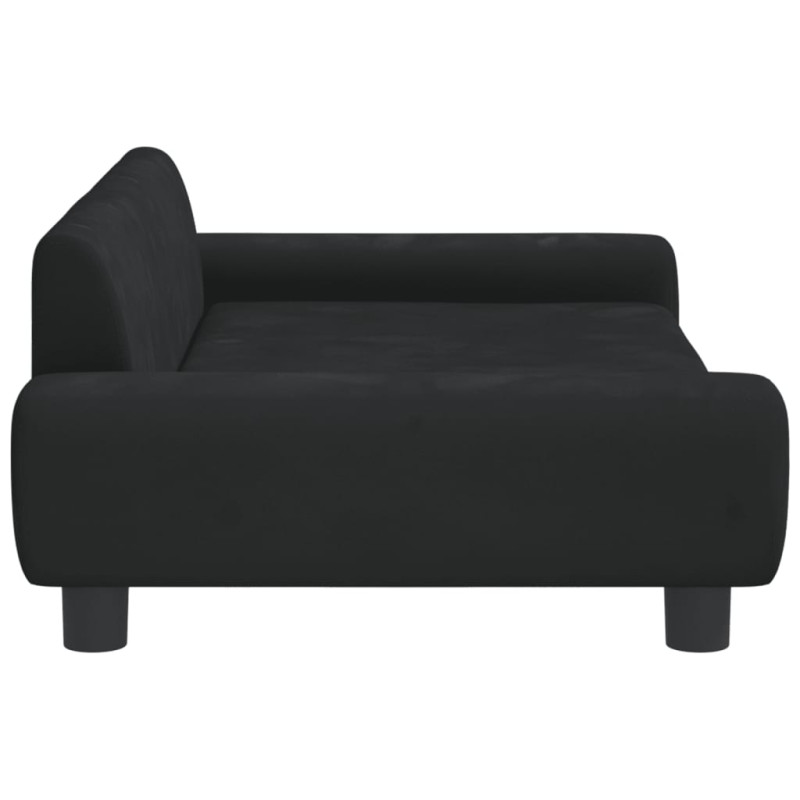 Sofa dla dzieci, czarna, 100x54x33 cm, aksamit