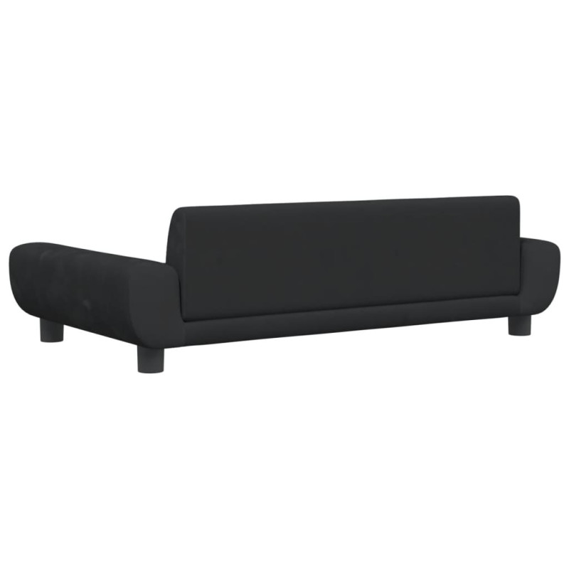 Sofa dla dzieci, czarna, 100x54x33 cm, aksamit