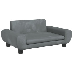 Sofa dla dzieci, ciemnoszara, 70x45x33 cm, aksamit