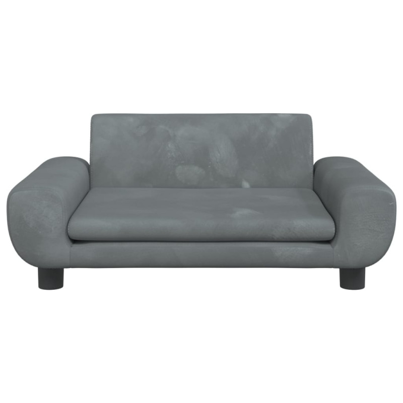 Sofa dla dzieci, ciemnoszara, 70x45x33 cm, aksamit
