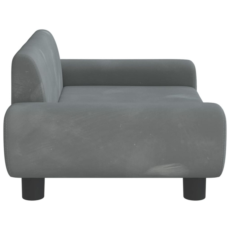 Sofa dla dzieci, ciemnoszara, 70x45x33 cm, aksamit