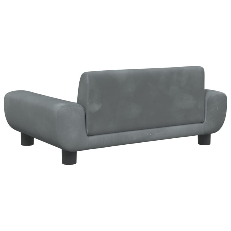 Sofa dla dzieci, ciemnoszara, 70x45x33 cm, aksamit