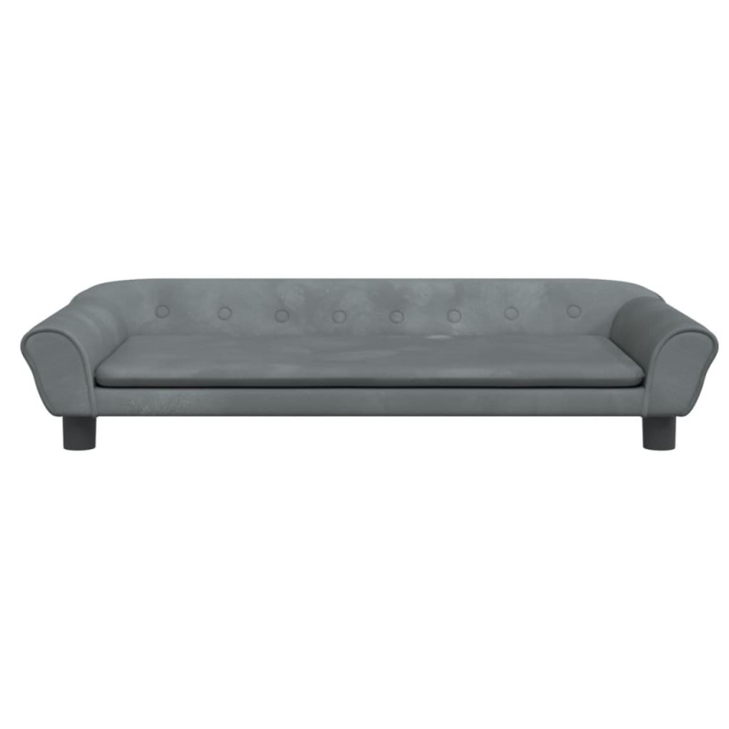 Sofa dla dzieci, ciemnoszara, 100x50x26 cm, aksamit